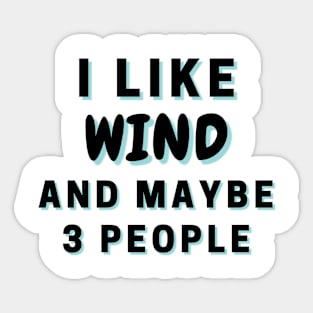 I Like Wind And Maybe 3 People Sticker